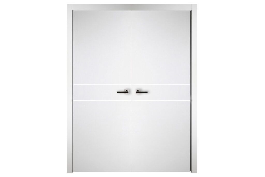 Nova Italia Flush 08 Alaskan White Laminate Interior Door - Double Door
