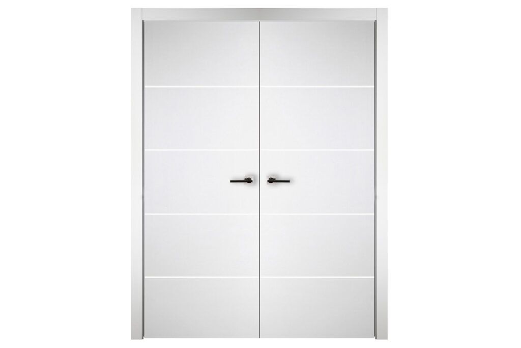 Nova Italia Flush 10 Alaskan White Laminate Interior Door - Double Door