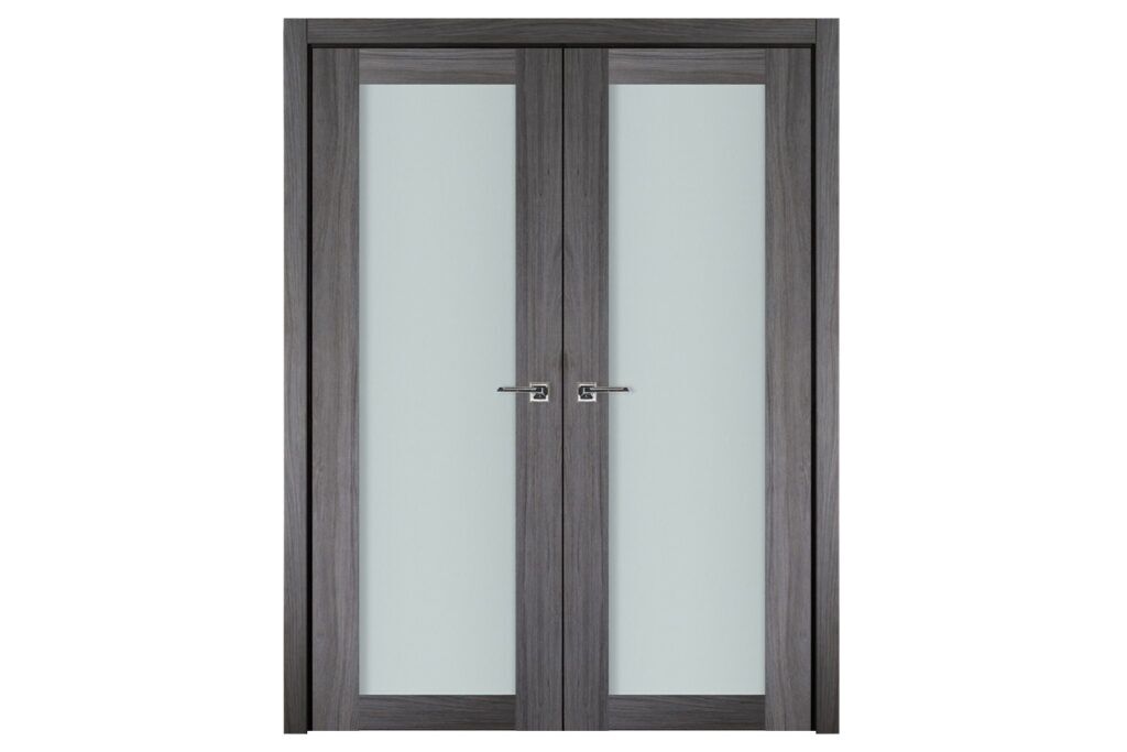 Nova Italia Vetro 1 Lite Swiss Elm Laminate Interior Door - Double Door