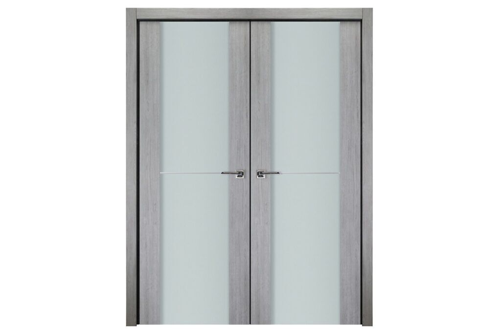 Nova Italia Vetro 1H Light Grey Laminate Interior Door - Double Door