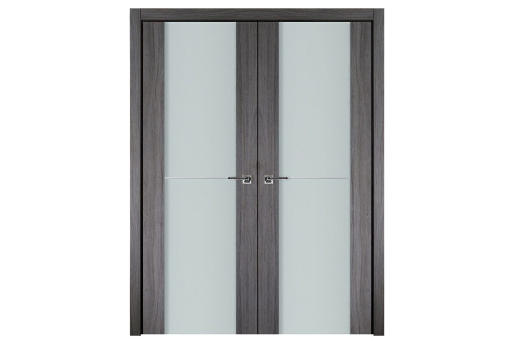 Nova Italia Vetro 1H Swiss Elm Laminate Interior Door - Double Door