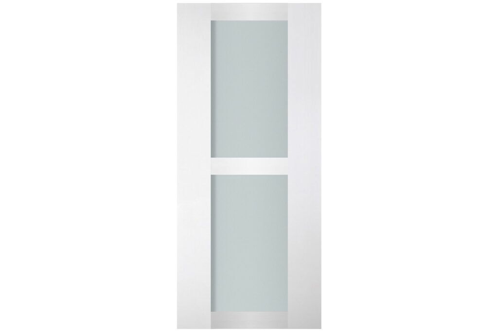 Nova Italia Vetro 2 Lite Alaskan White Laminate Interior Door - Slab