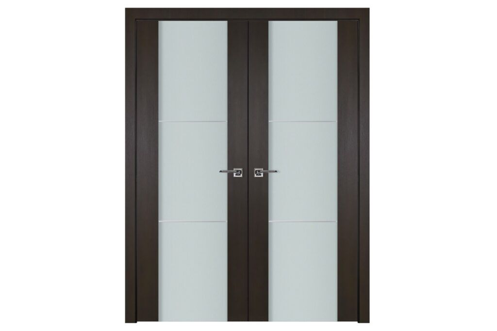 Nova Italia Vetro 2H Premium Wenge Laminate Interior Door - Double Door
