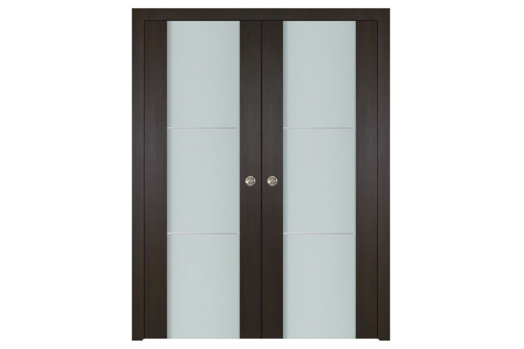 Nova Italia Vetro 2H Premium Wenge Laminate Interior Door - Double Pocket