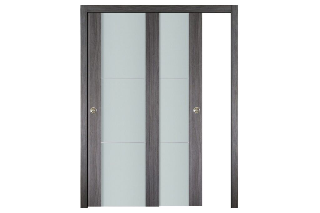 Nova Italia Vetro 2H Swiss Elm Laminate Interior Door - Bypass Door
