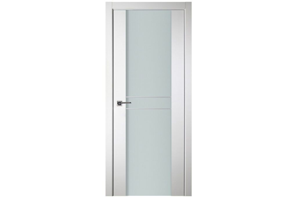 Nova Italia Vetro 2HC Alaskan White Laminate Interior Door - Single Door