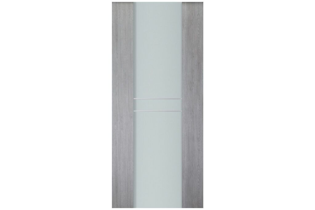 Nova Italia Vetro 2HC Light Grey Laminate Interior Door - Slab