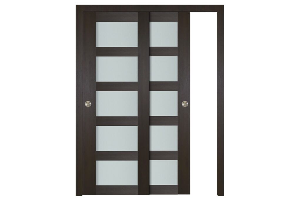 Nova Italia Vetro 5 Lite Premium Wenge Laminate Interior Door - Bypass Door