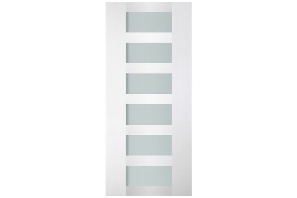 Nova Italia Vetro 6 Lite Alaskan White Laminate Interior Door - Slab