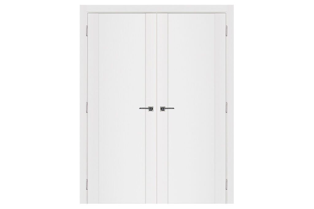 Nova Stile 001 Soft White Laminated Modern Interior Door - Double Door