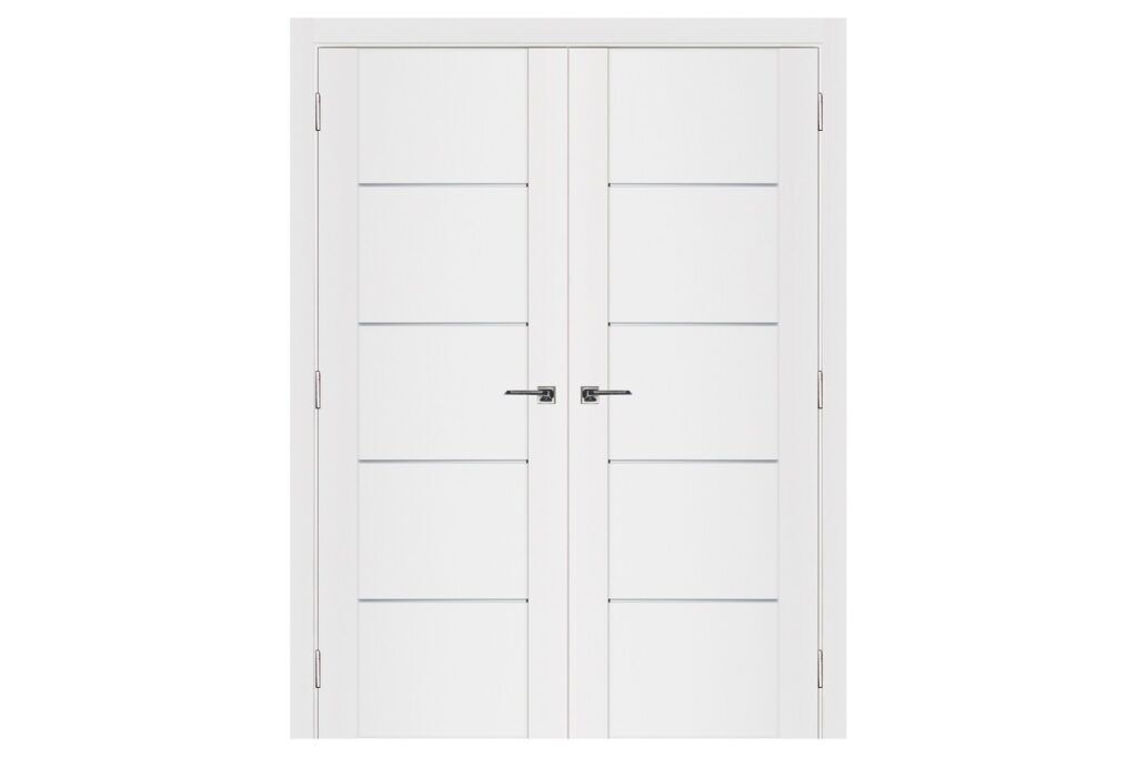 Nova Stile 007 Soft White Laminated Modern Interior Door - Double Door