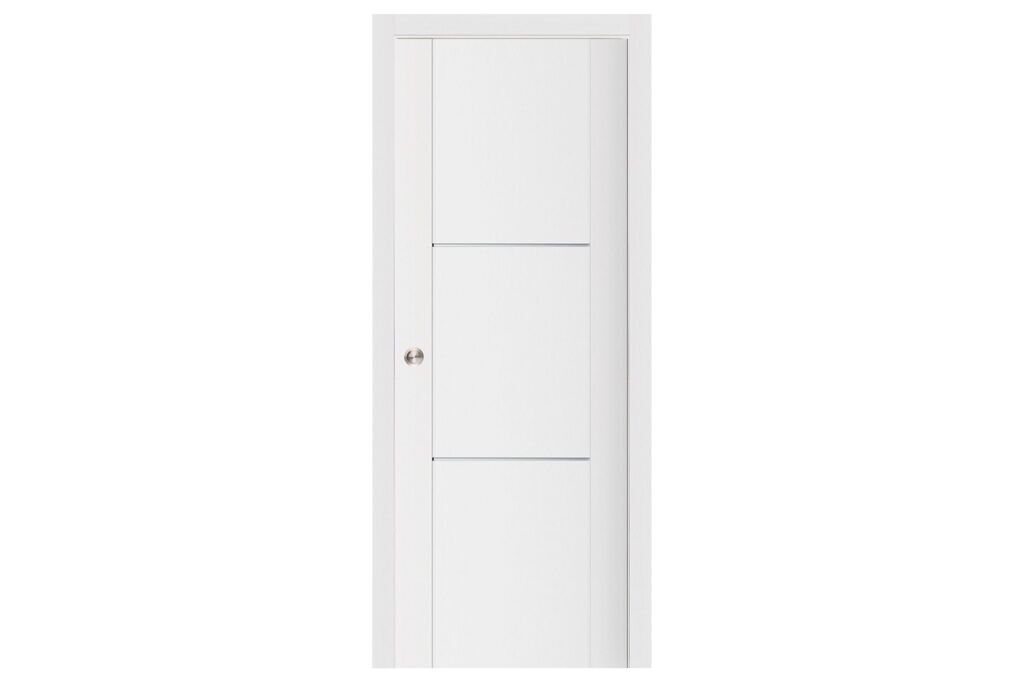 Nova Stile 004 Soft White Laminated Modern Interior Door - Single Pocket