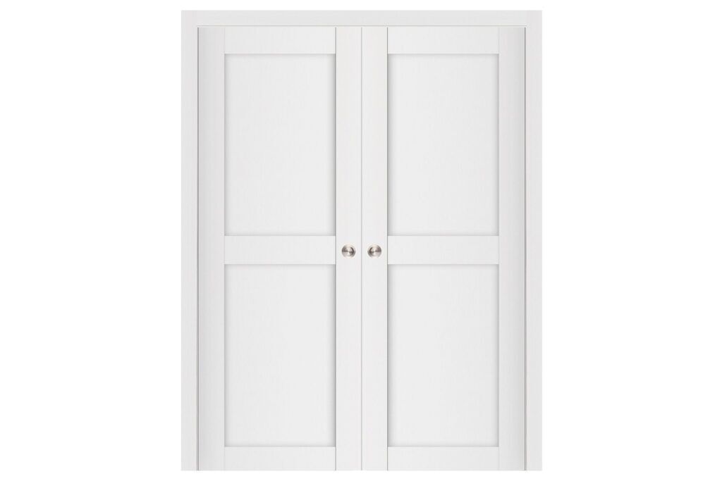 Nova Stile 020 Soft White Laminated Modern Interior Door - Double Pocket