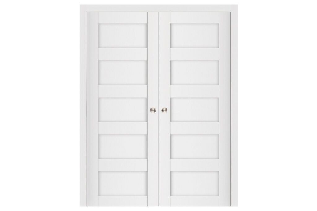 Nova Stile 022 Soft White Laminated Modern Interior Door - Double Pocket