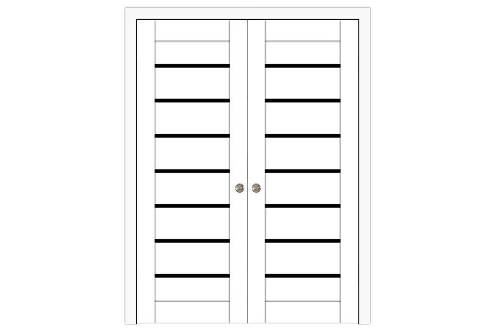 Domino 01 Soft White Laminated Modern Interior Door - Double Pocket