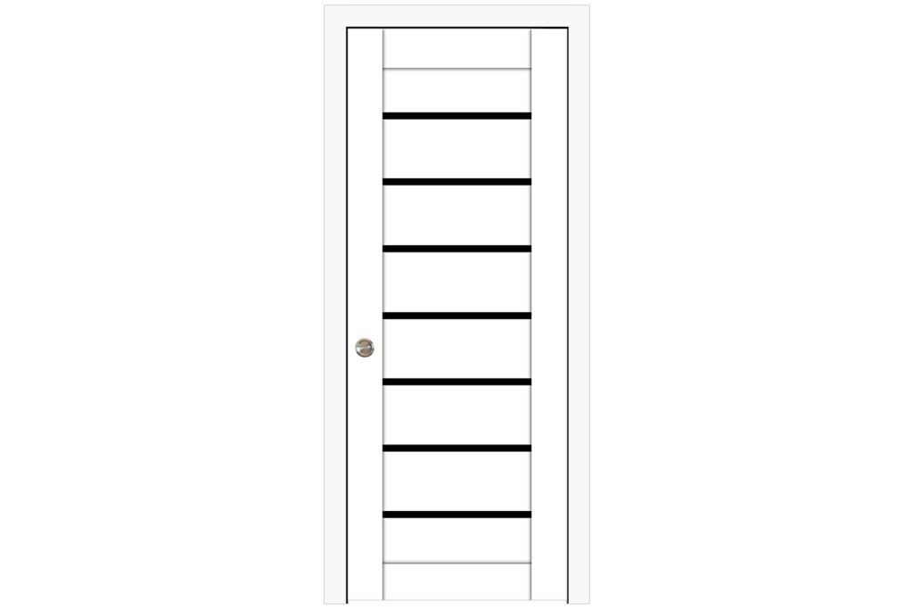Domino 01 Soft White Laminated Modern Interior Door - Single Pocket
