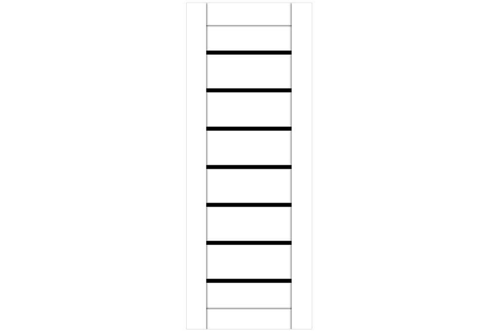 Domino 01 Soft White Laminated Modern Interior Door - Slab