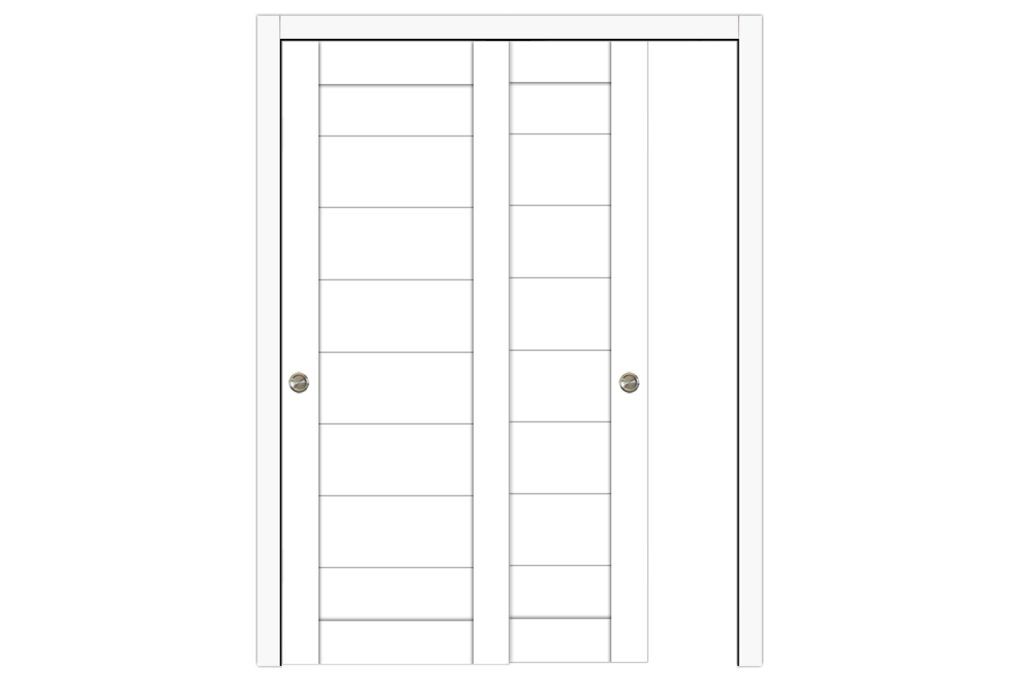 Domino 02 Soft White Laminated Modern Interior Door - Bypass Door