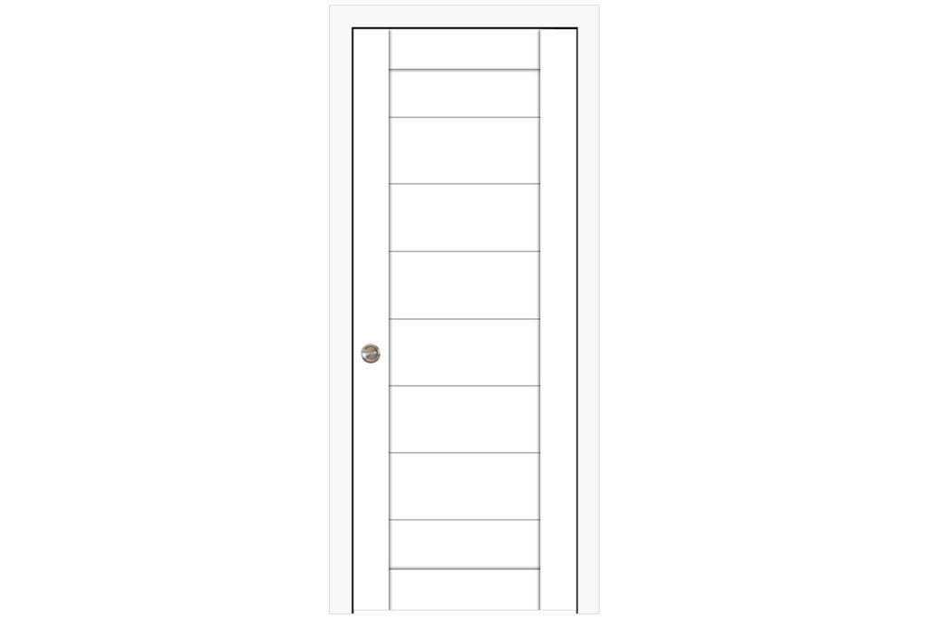 Domino 02 Soft White Laminated Modern Interior Door - Single Pocket