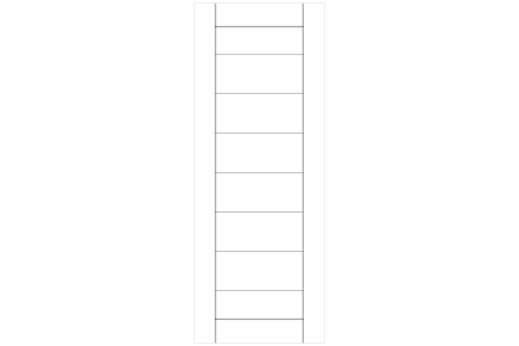 Domino 02 Soft White Laminated Modern Interior Door - Slab
