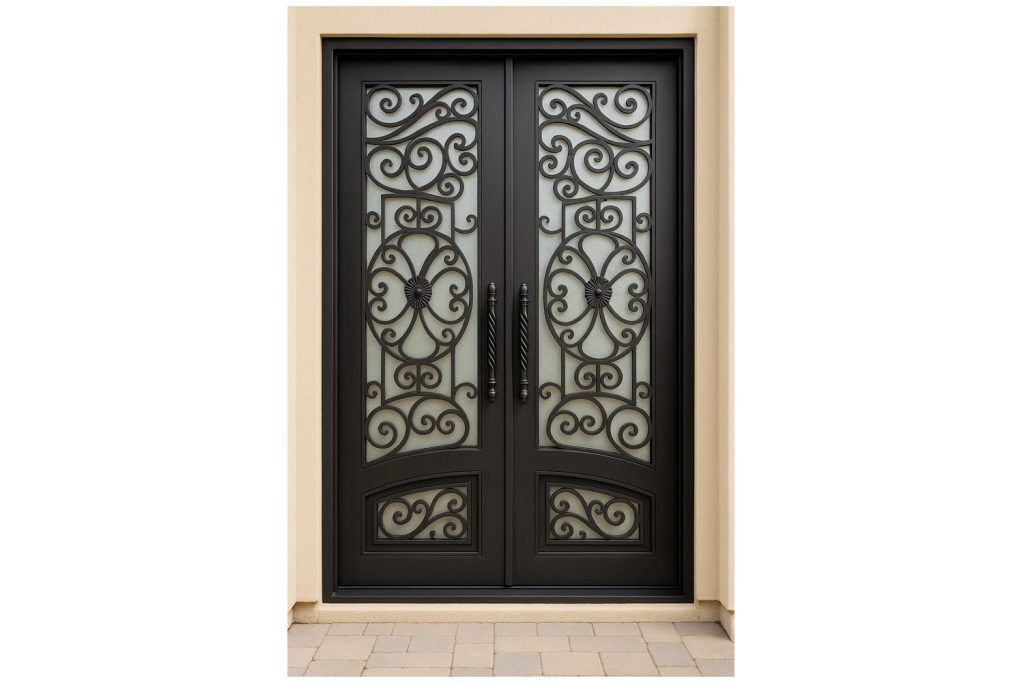 Nova Royal Series Wrought Iron Custom Exterior Door Style 077
