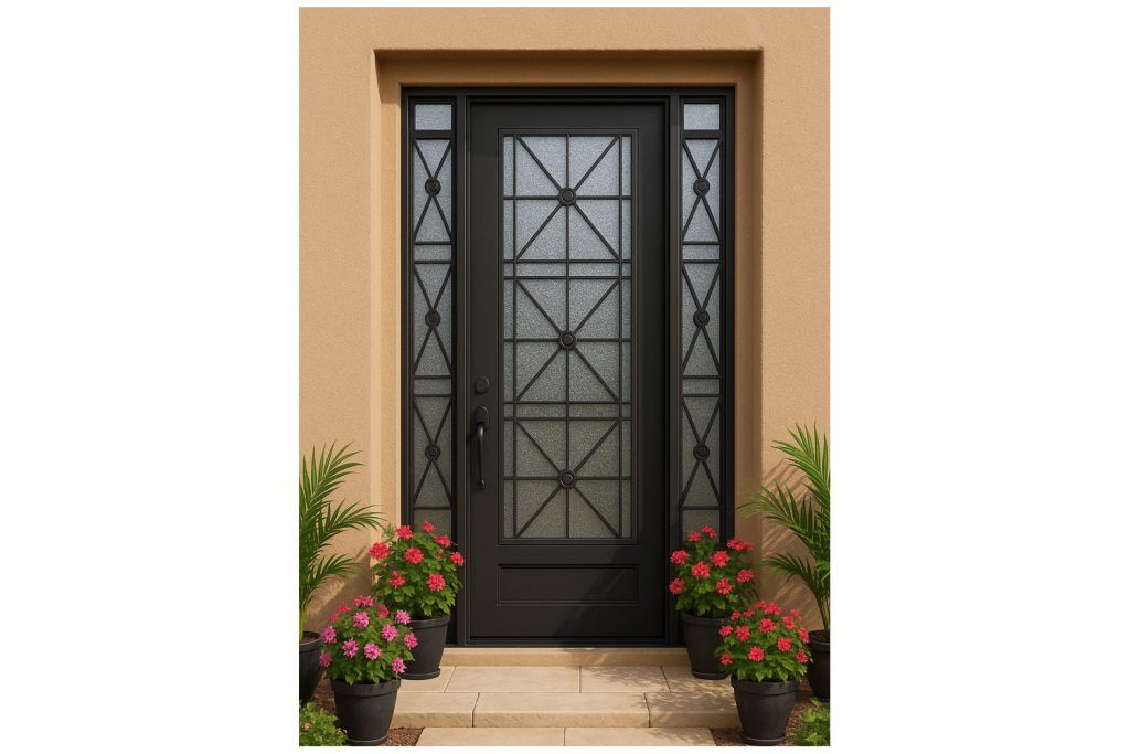 Nova Royal Series Wrought Iron Custom Exterior Door Style 084
