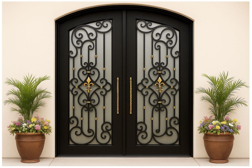 Nova Royal Series Wrought Iron Custom Exterior Door Style 182