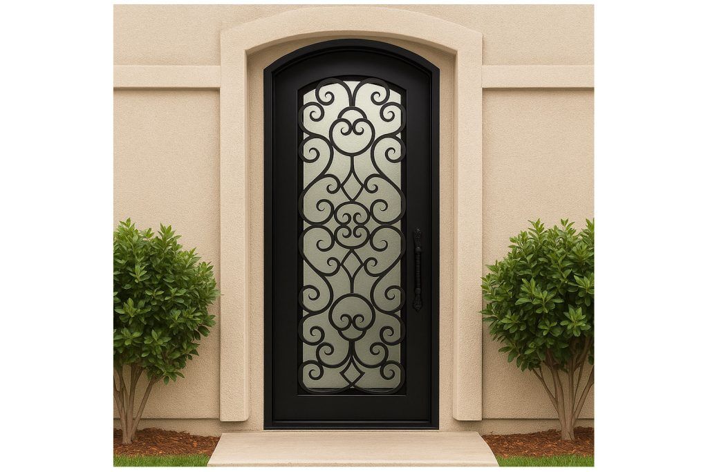 Nova Royal Series Wrought Iron Custom Exterior Door Style 203
