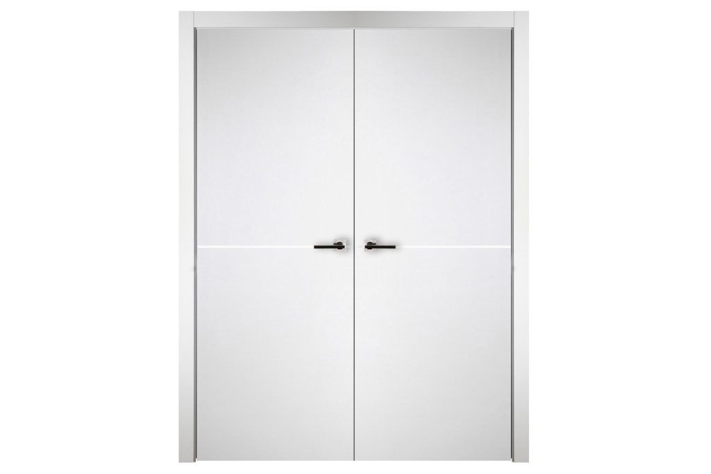 Nova Italia Flush 07 Alaskan White Laminate Interior Door - Double Door