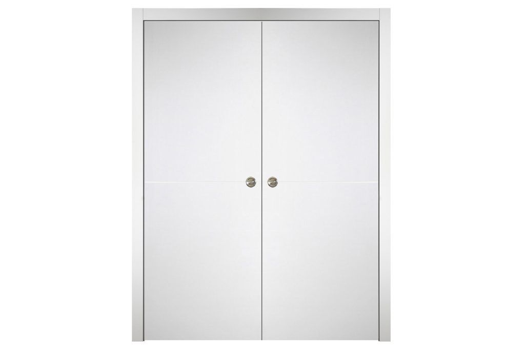 Nova Italia Flush 07 Alaskan White Laminate Interior Door - Double Pocket