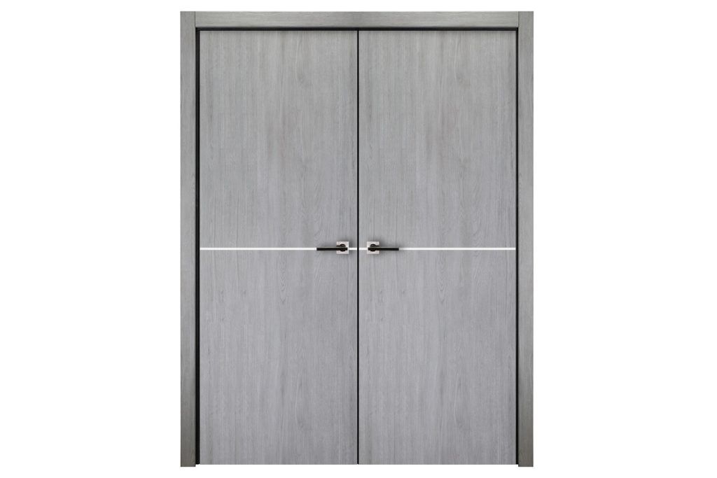 Nova Italia Flush 07 Light Gray Laminate Interior Door - Double Door