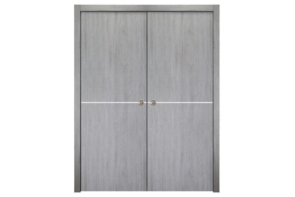 Nova Italia Flush 07 Light Gray Laminate Interior Door - Double Pocket