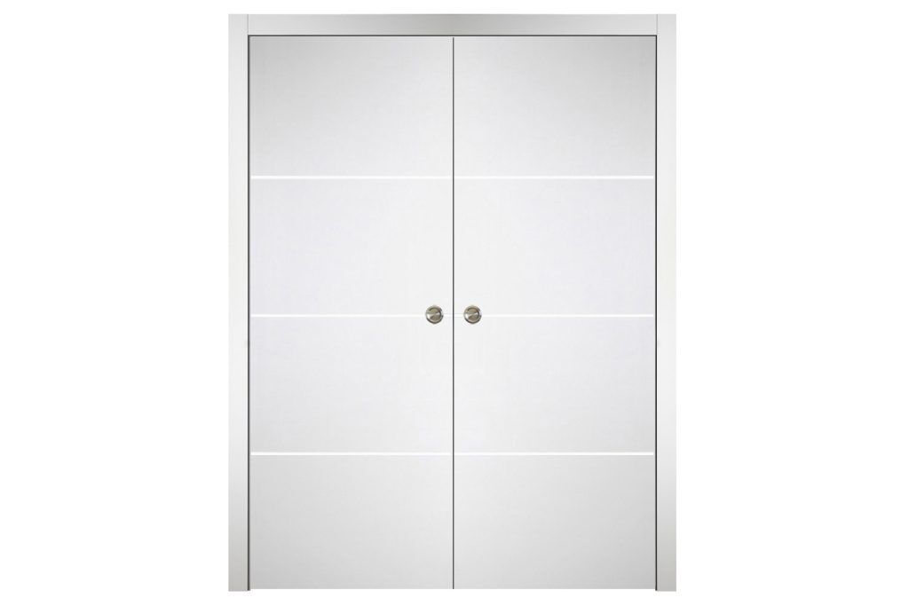 Nova Italia Flush 09 Alaskan White Laminate Interior Door - Double Pocket