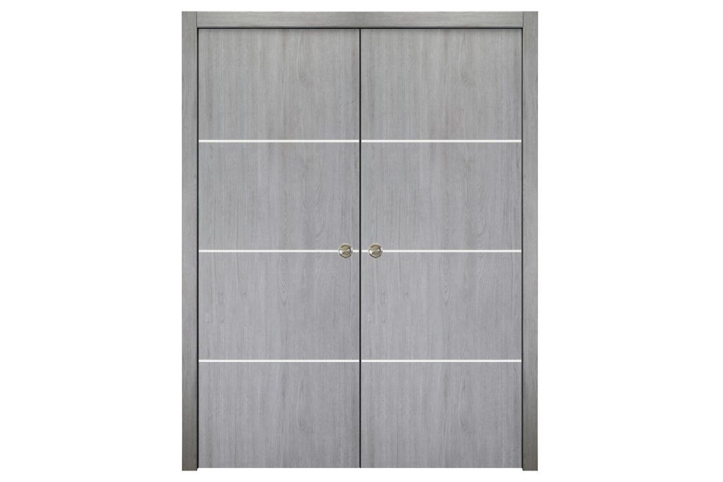 Nova Italia Flush 09 Light Gray Laminate Interior Door - Double Pocket